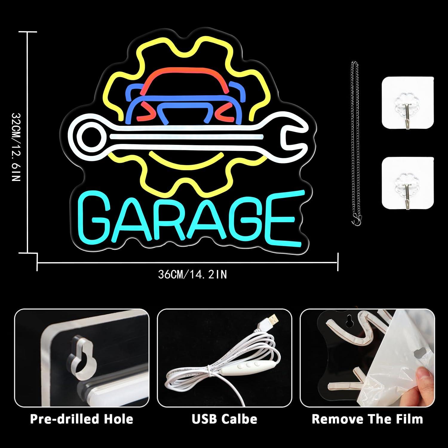 Garage Neon Sign USB Powered L - Auto Repair Shops recensione e prezzo